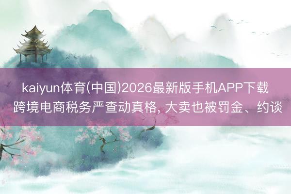 kaiyun体育(中国)2026最新版手机APP下载 跨境电商税务严查动真格， 大卖也被罚金、约谈