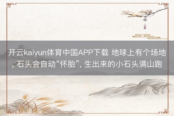 开云kaiyun体育中国APP下载 地球上有个场地， 石头会自动“怀胎”， 生出来的小石头满山跑